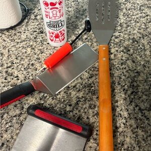 Expert Grill BBQ Tool Set with Red and Silver Accents